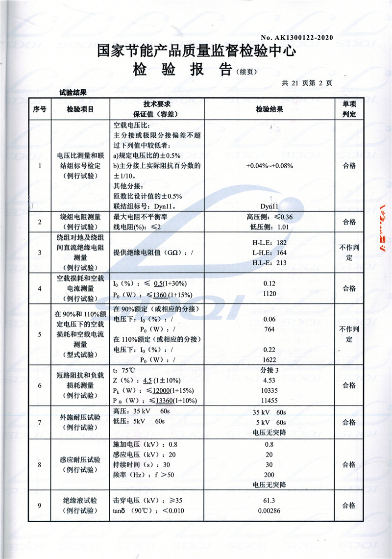 高低压试验报告-S11-1250古县古县古县油浸式变压器-2.jpg